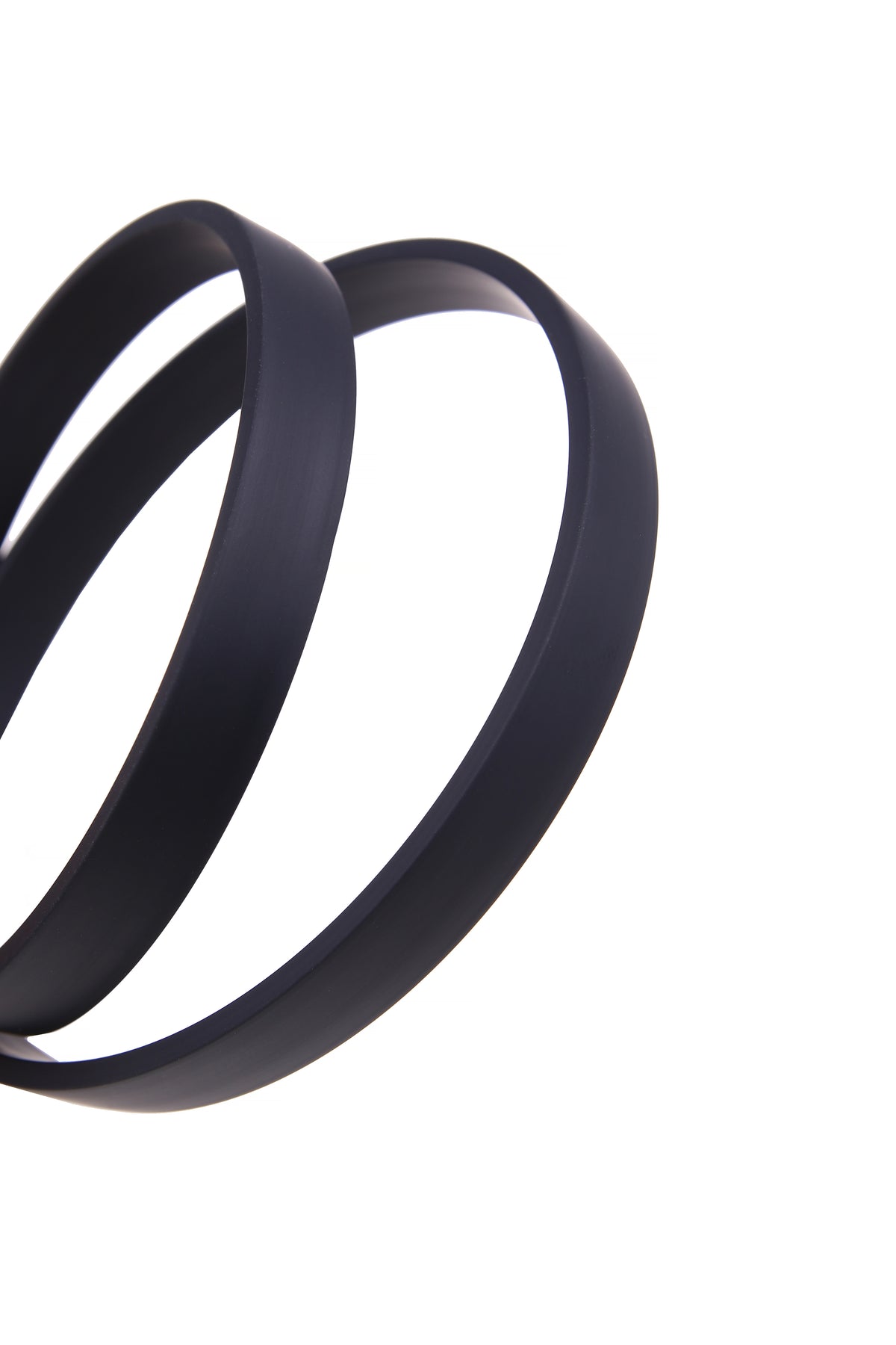 Italian Black Flat Rubber Cord 9 × 4 mm for Bracelets — Sold by the Meter